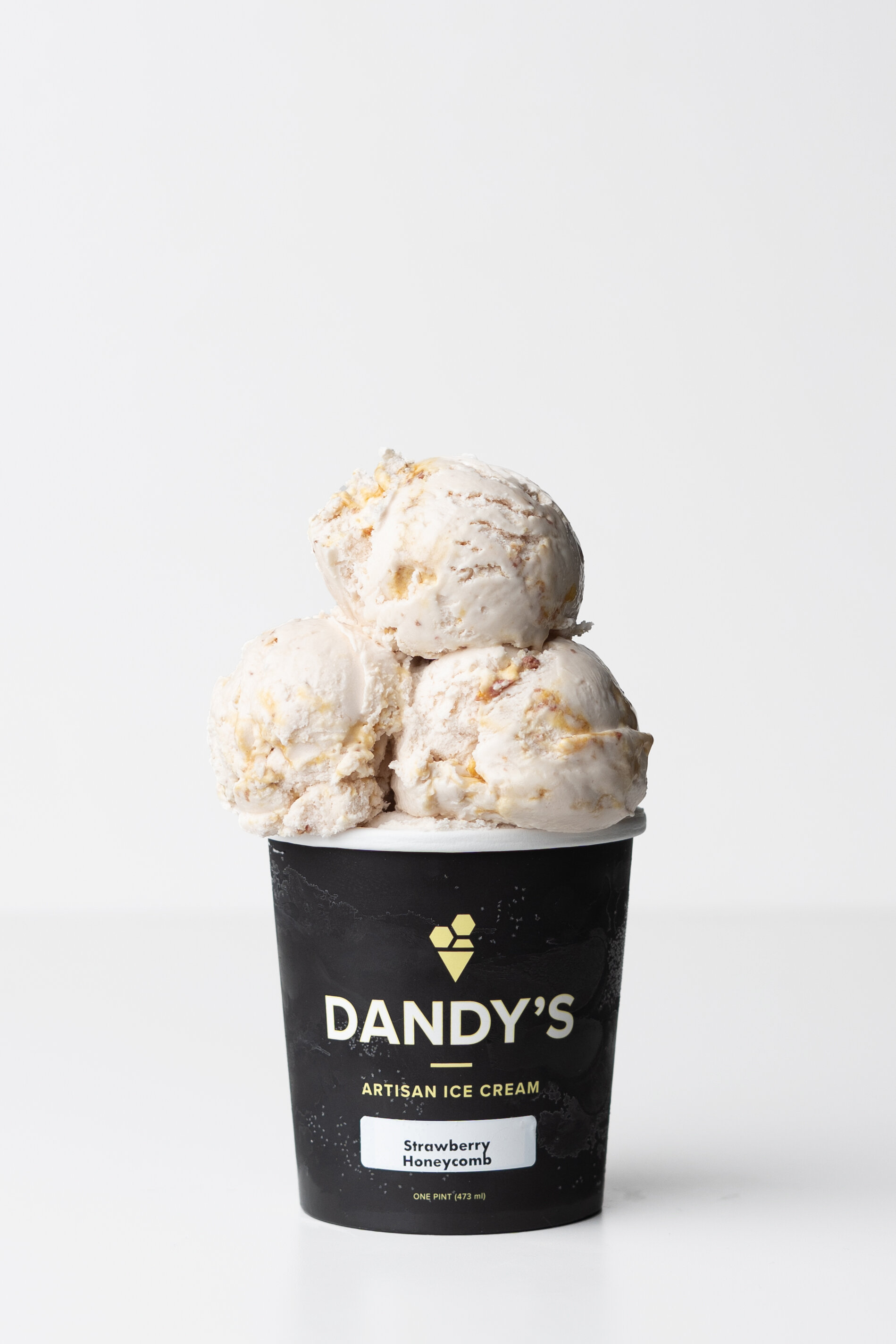 Pint - Strawberry Honeycomb (GF) — Dandy's Artisan Ice Cream